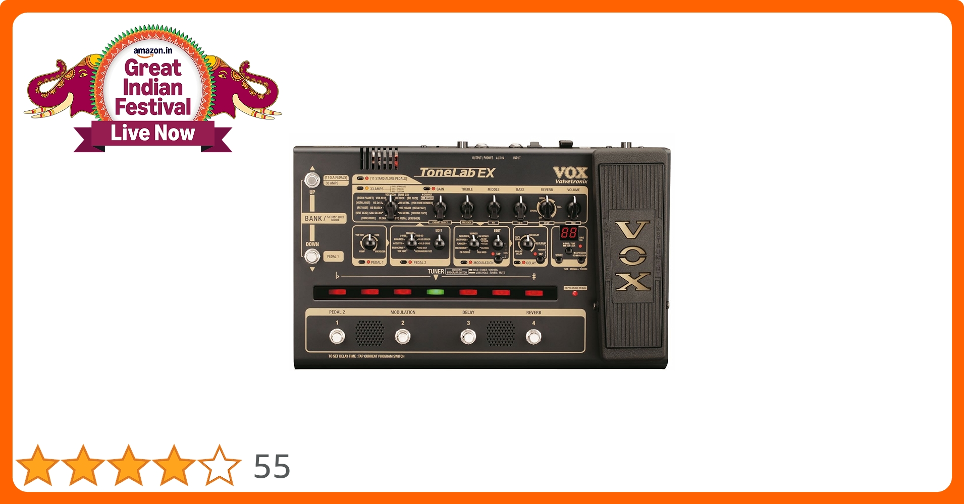 VOX マルチエフェクターToneLab EX Vox ToneLab EX Guitar Rack Multi-Effects Pedal : Amazon.in